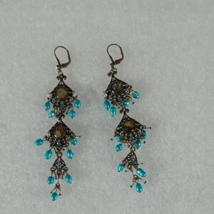 Vintage Dangle Chandelier Earrings #A389